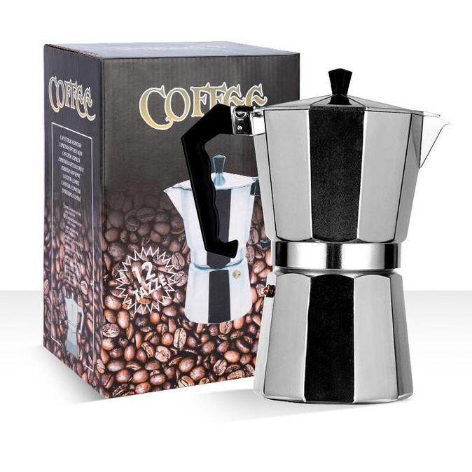 Terbaik Moka Pot Coffee Maker Espresso 2 3 6 Cups Teko Stovetop Filter Pembuat Kopi Espresso OneTwoCups Cangkir Stainless Steel Paling keren