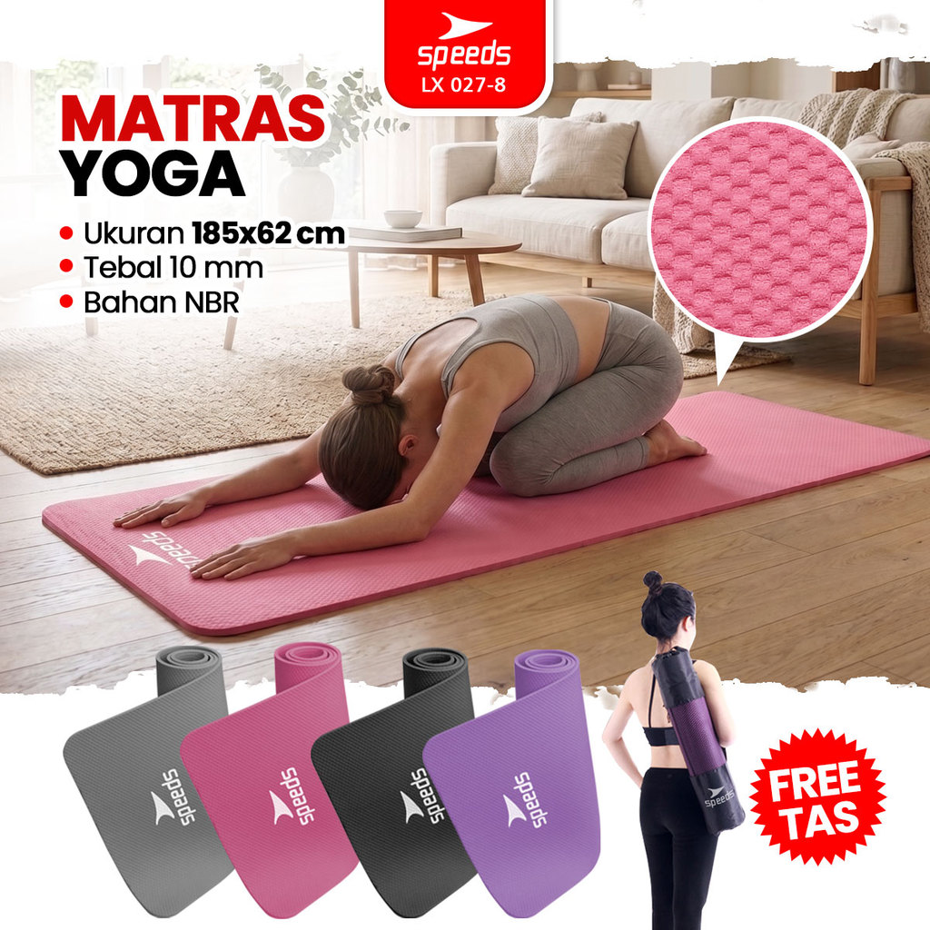 SPEEDS Matras Yoga Mat NBR Karpet Spons Tikar Alas Karpet 10MM Berstandar SNI 027-8
