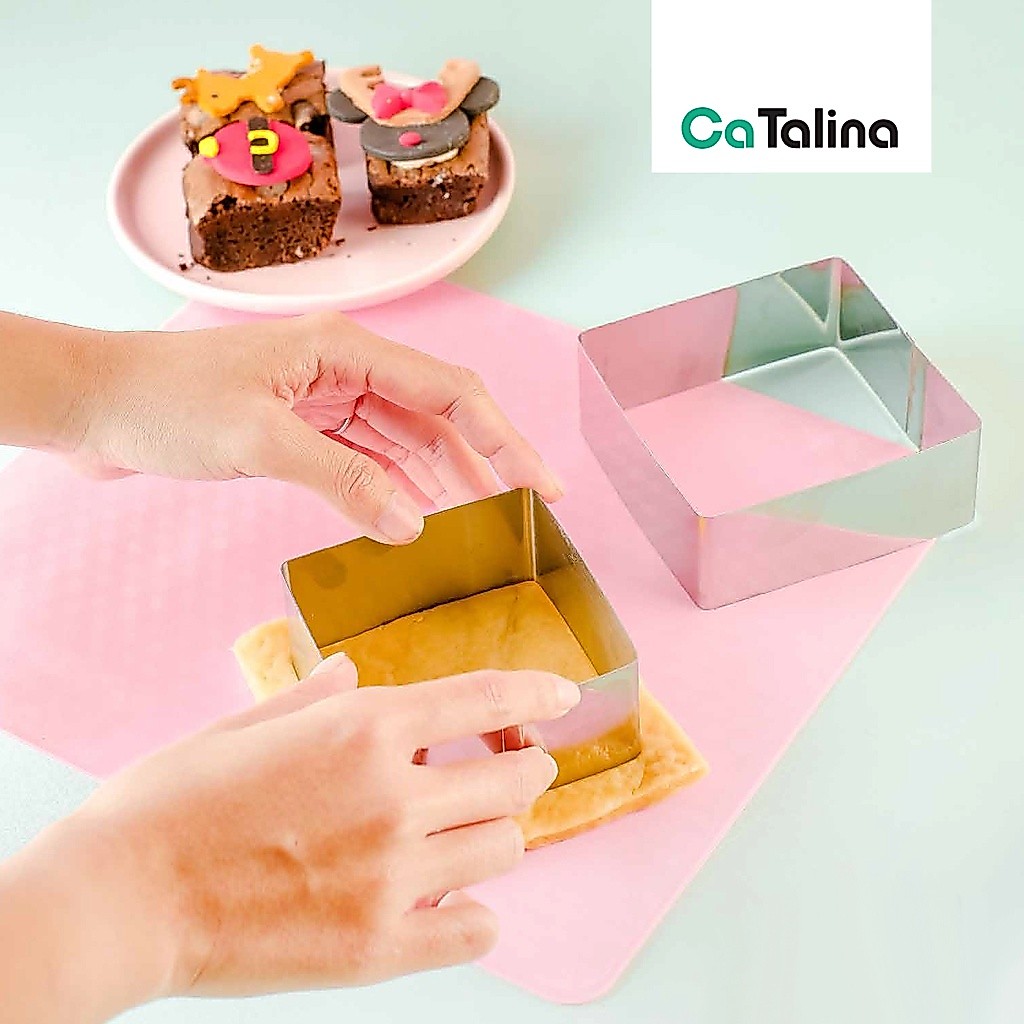 CaTalina Cookie Cutters Cetakan Kue Kering Persegi Stainless 2 Pcs - Gambar 2