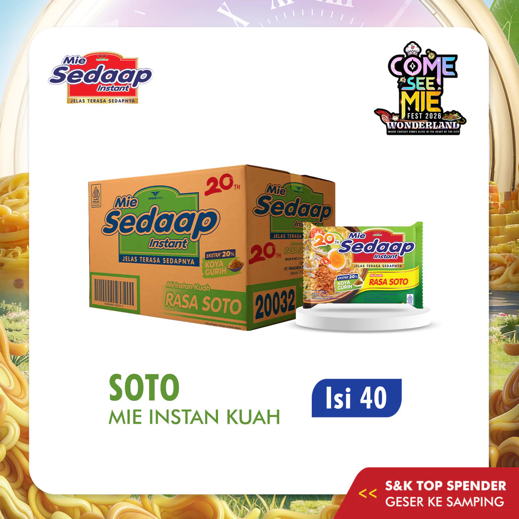 [Special Come See Mie] Sedaap Mie Instan Soto Bag 75 gr x40