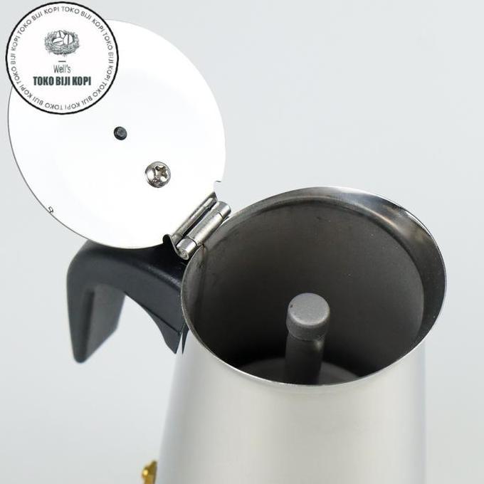 Terbaik Espresso Coffee Maker Moka Pot Kopi Teko Stovetop Filter 4 Cup - 200 ml Z20 Stainless Steel Paling keren - Gambar 3
