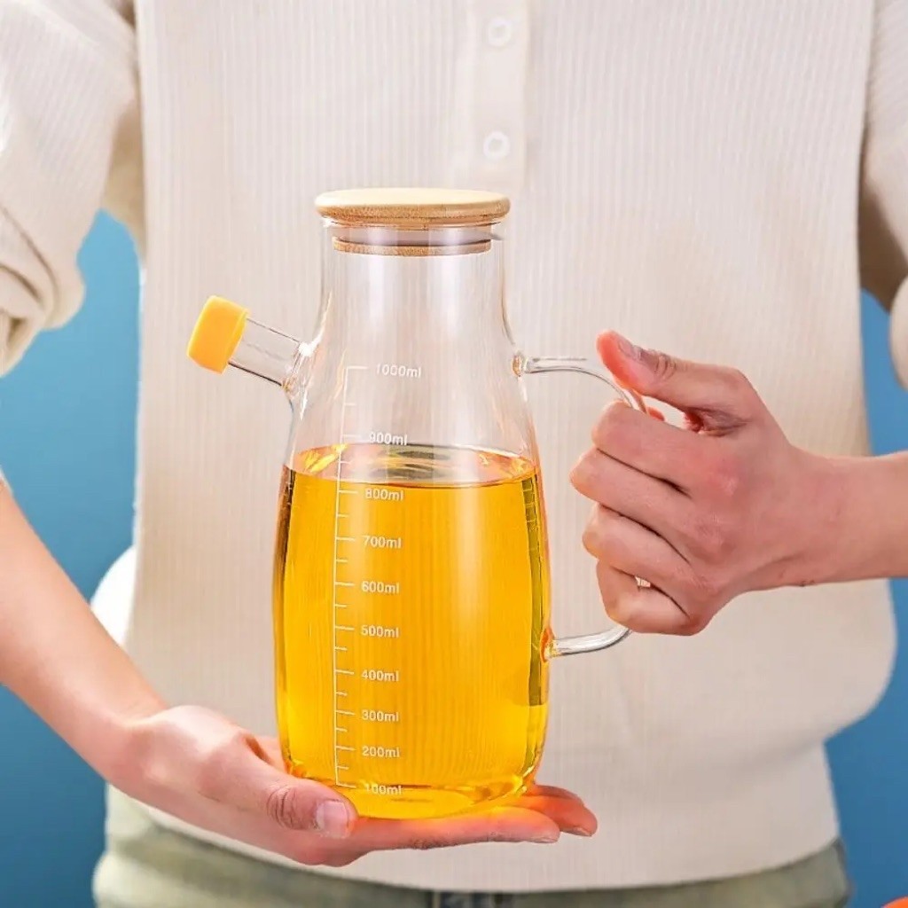 One Two Cups Teko Wadah Minyak Kaca Borosilikat 1L - Gambar 4