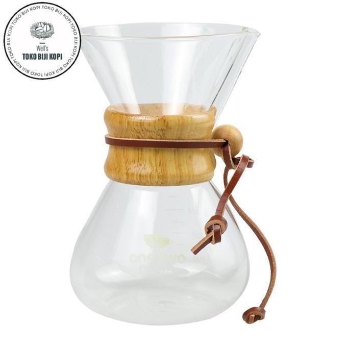 Terbaik CHEMEX COFFEE MAKER TEKO SERVER KOPI POT GLASS KACA POUR OVER WOOD HANDLE - 400 ML Paling keren - Gambar 2