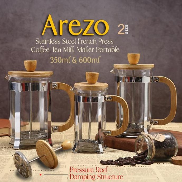 Terbaik Teko Seduh Kopi Teh Press Coffe Maker Teko Set Kaca Pembuat Kopi Coffe Maker Arezo Paling keren