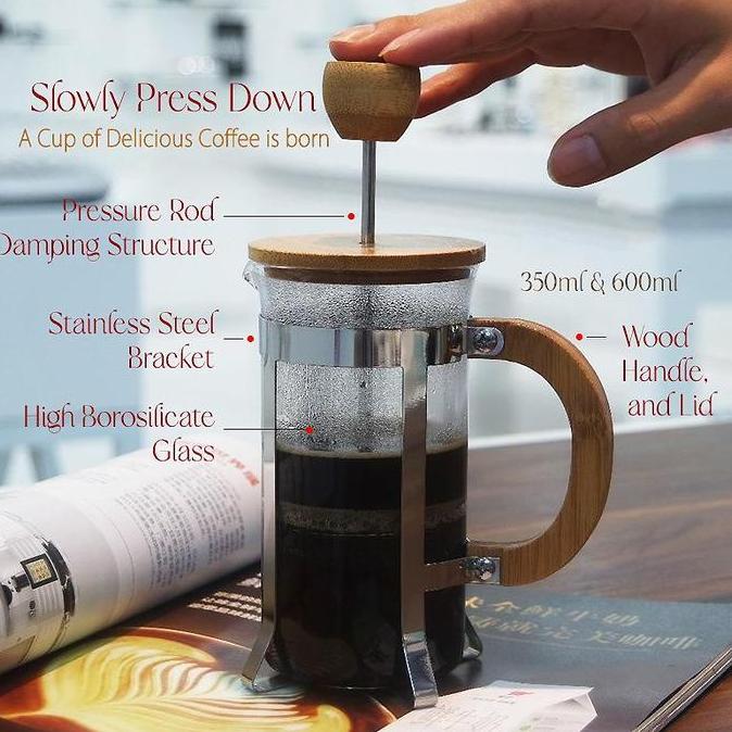 Terbaik Teko Seduh Kopi Teh Press Coffe Maker Teko Set Kaca Pembuat Kopi Coffe Maker Arezo Paling keren - Gambar 2