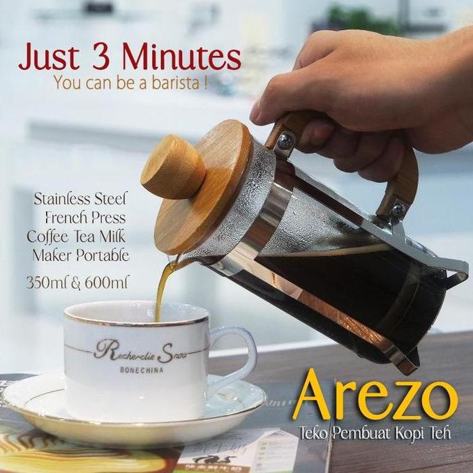 Terbaik Teko Seduh Kopi Teh Press Coffe Maker Teko Set Kaca Pembuat Kopi Coffe Maker Arezo Paling keren - Gambar 4