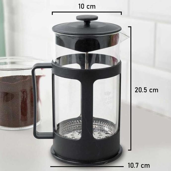 Terbaik Teko Kopi One Two Cups Teko Kopi Alat French Press Coffee Maker Pot 300-1000ML- Black Paling keren - Gambar 2
