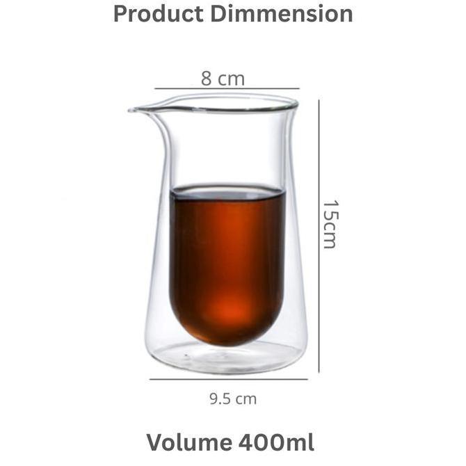 Terbaik Breve IsoTemp 400 ml Double Walled Glass Coffee Server Teko Kopi Filter Manual Brew V60 Paling keren - Gambar 3
