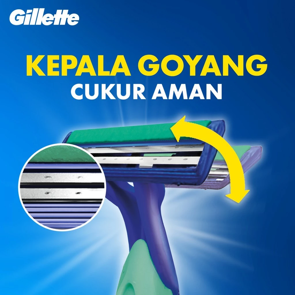 Gillette Alat Cukur Blue 2 Flexi Razor Pisau Cukur isi 2 x3 - Gambar 2