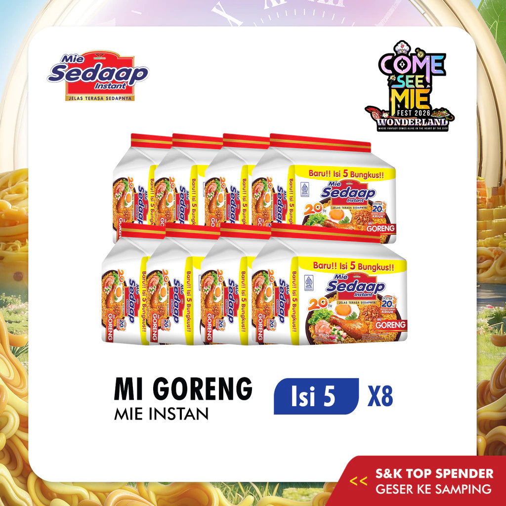 [Special Come See Mie] Sedaap Mie Instan Goreng Isi 5 Bag 90 gr x8