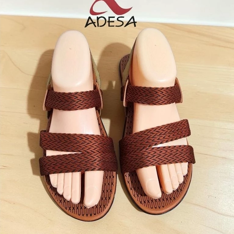 ADESA Let/Tali Belakang Elastis/Sandal Wanita Rajut Turki Ban 2. - Gambar 4