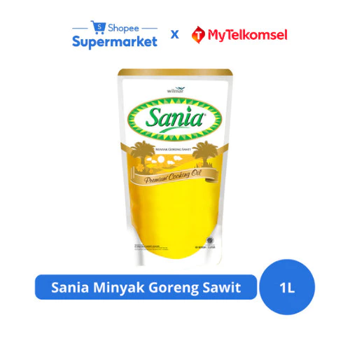 [MyTelkomsel x Shopee] Sania Minyak Goreng Sawit Premium Cooking Oil Pouch 1 L
