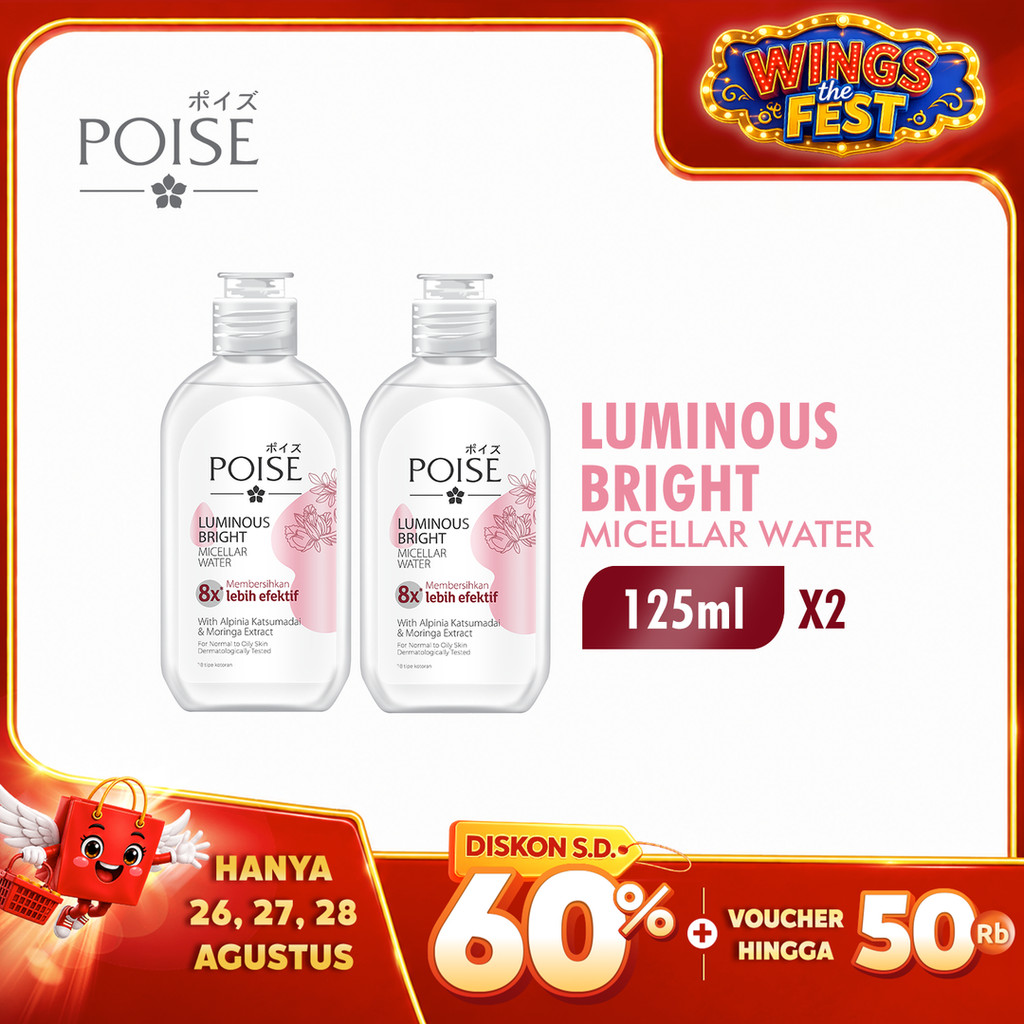 Poise Micellar Water Pembersih Wajah 125 ml x2