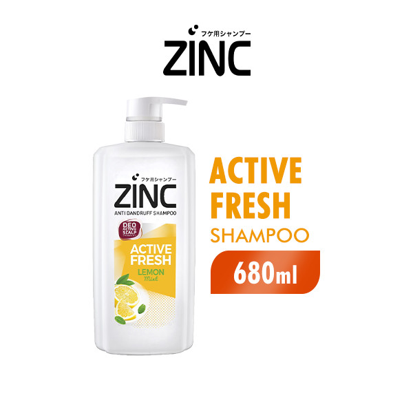 Zinc Shampoo Active Fresh Botol 680 ml x3 Free Tas Sepatu - Gambar 3