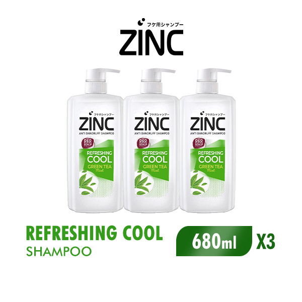 Zinc Shampoo Refreshing Cool Botol 680 ml x3 Free Tas Sepatu - Gambar 2