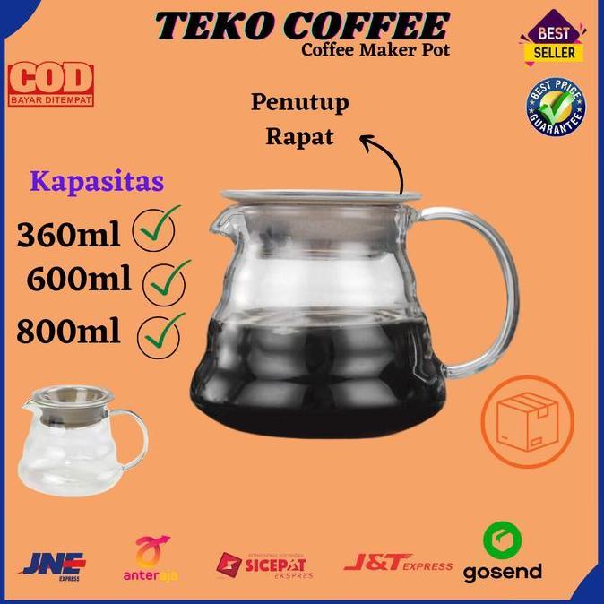Terbaik Teko Tempat Kopi Kaca Coffee Pot Maker Server Barista Glas Tahan Panas Paling keren - Gambar 4