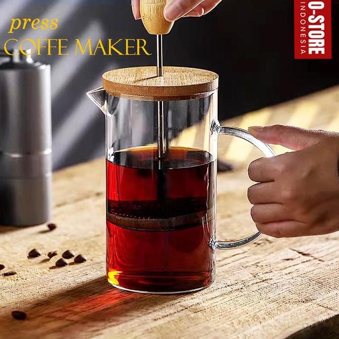 Terbaik Teko Seduh Kopi Manual Kaca Press Coffe Maker Pembuat Kopi Manual French Press Teko Kopi Coffe Pot Arezo II Paling keren - Gambar 2