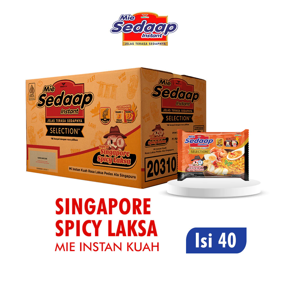 [Special Come See Mie] Sedaap Mie Instan Singapore Spicy Laksa Bag 83 gr x40 - Gambar 4