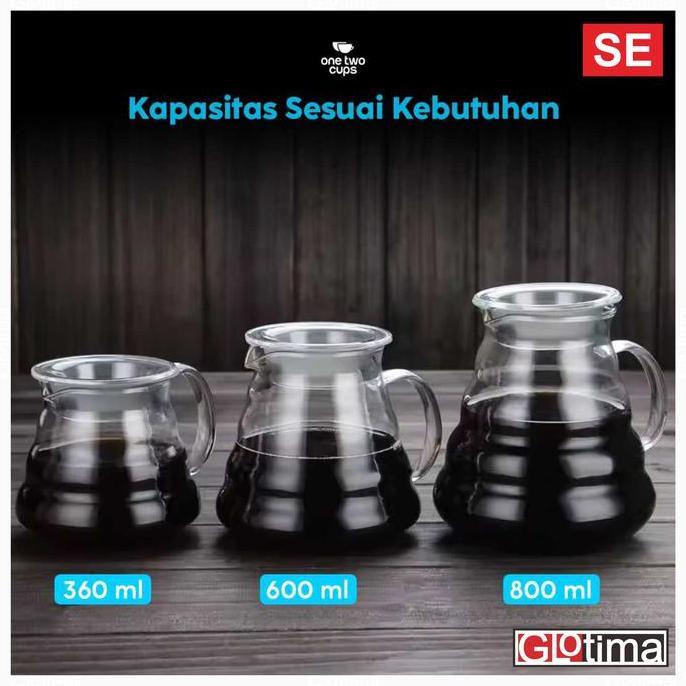Terbaik Teko Kopi Kaca V60 Pour Over Coffee Maker Server Pot Drip Borosilicate Glass Kettle 360ml 600 800ml Paling keren - Gambar 3