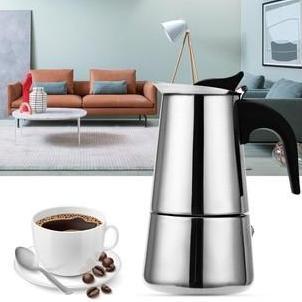 Terbaik Alat Mesin Teko Pembuat Kopi Espresso Instant Mokapot Coffee 3 Cup 300ML Stainless Anti Karat Paling keren - Gambar 4