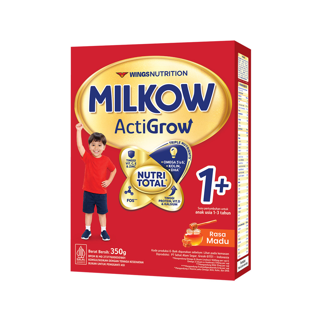 Milkow 1+ Susu Formula Pertumbuhan Anak Untuk Usia 1-3 Tahun Rasa Madu 350 Gr x5 - Gambar 4