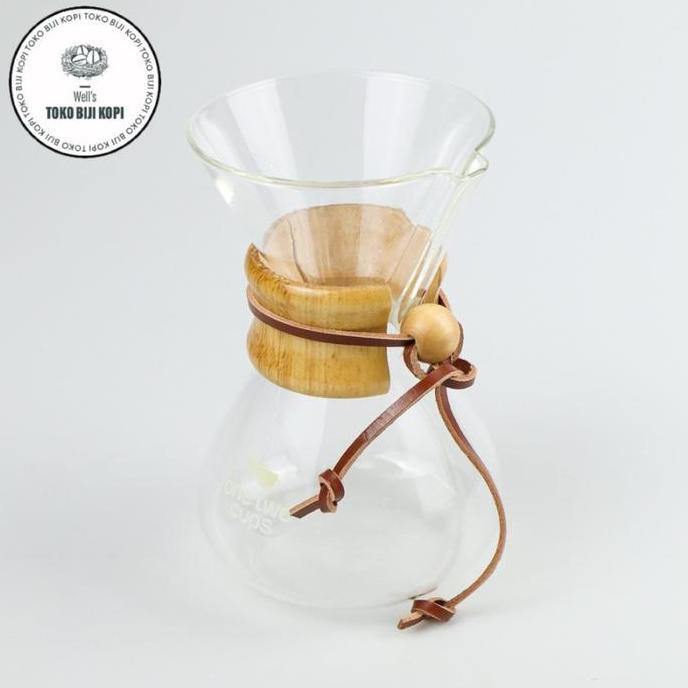 Terbaik CHEMEX COFFEE MAKER TEKO SERVER KOPI POT GLASS KACA POUR OVER WOOD HANDLE - 400 ML Paling keren - Gambar 3