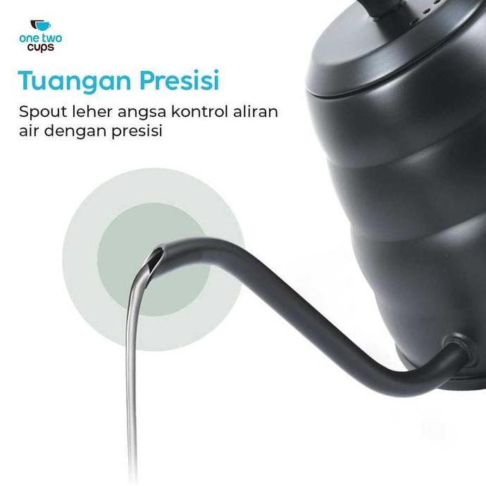 Terbaik One Two Cups Teko Kopi Leher Angsa Pour Over Drip Kettle Thermometer Paling keren - Gambar 3