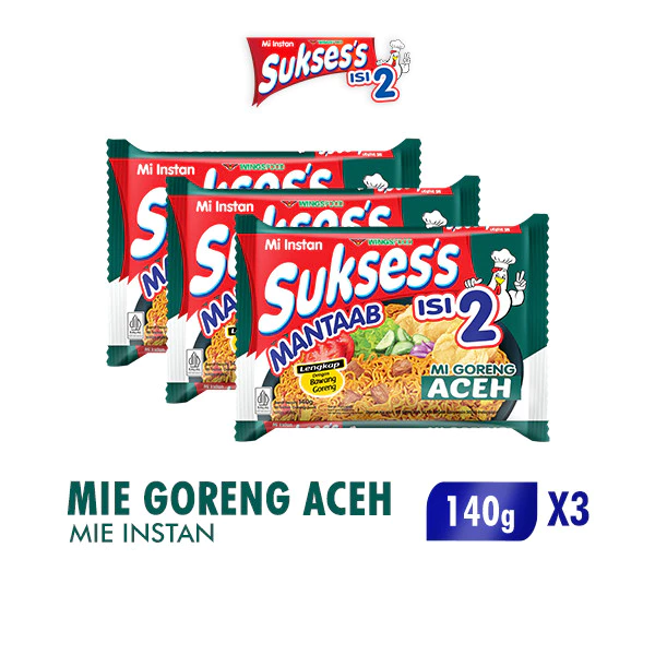 Suksess Mie Instan Goreng Aceh 140 gr x3