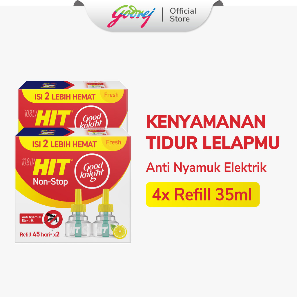 Hit Good Knight Refill Fresh Multipack x 2- Refill Obat Nyamuk Elektrik - Bunuh Nyamuk Penyebab Demam Berdarah (DBD)