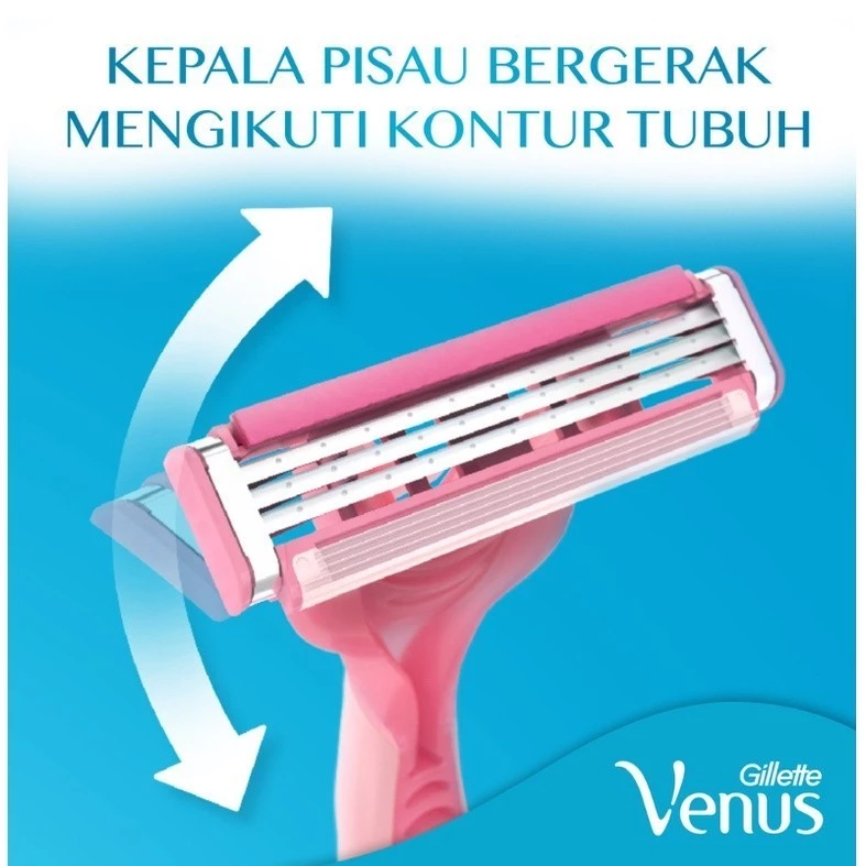 Gillette Venus Alat Cukur Wanita Simply Venus Basic Isi 2 Razor Pisau Cukur x3 - Gambar 4