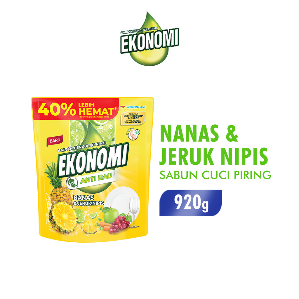 Ekonomi Pencuci Piring Nanas & Jeruk Nipis Pouch 920Gr x3 - Gambar 2