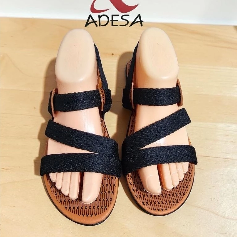 ADESA Let/Tali Belakang Elastis/Sandal Wanita Rajut Turki Ban 2. - Gambar 2
