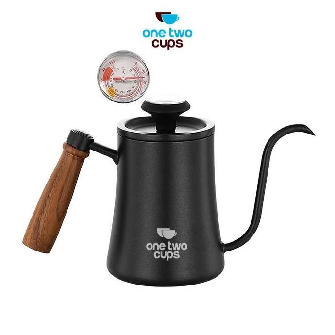 Terbaik One Two Cups Teko Kopi Angsa Gooseneck Drip Kettle Thermometer 500ml - K51 Paling keren