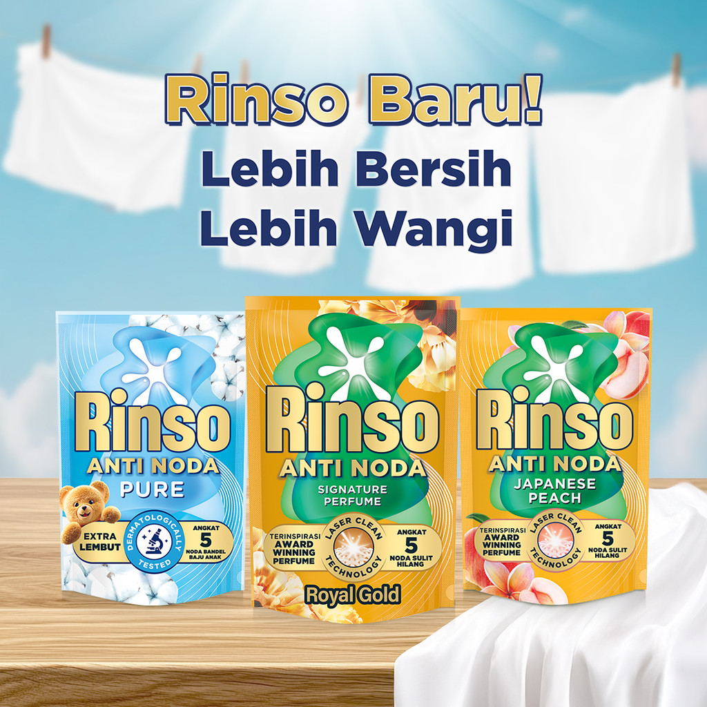 [Extra Isi 35%] Rinso Baru Detergen Cair Varian Royal Gold 700g x3 - Gambar 3