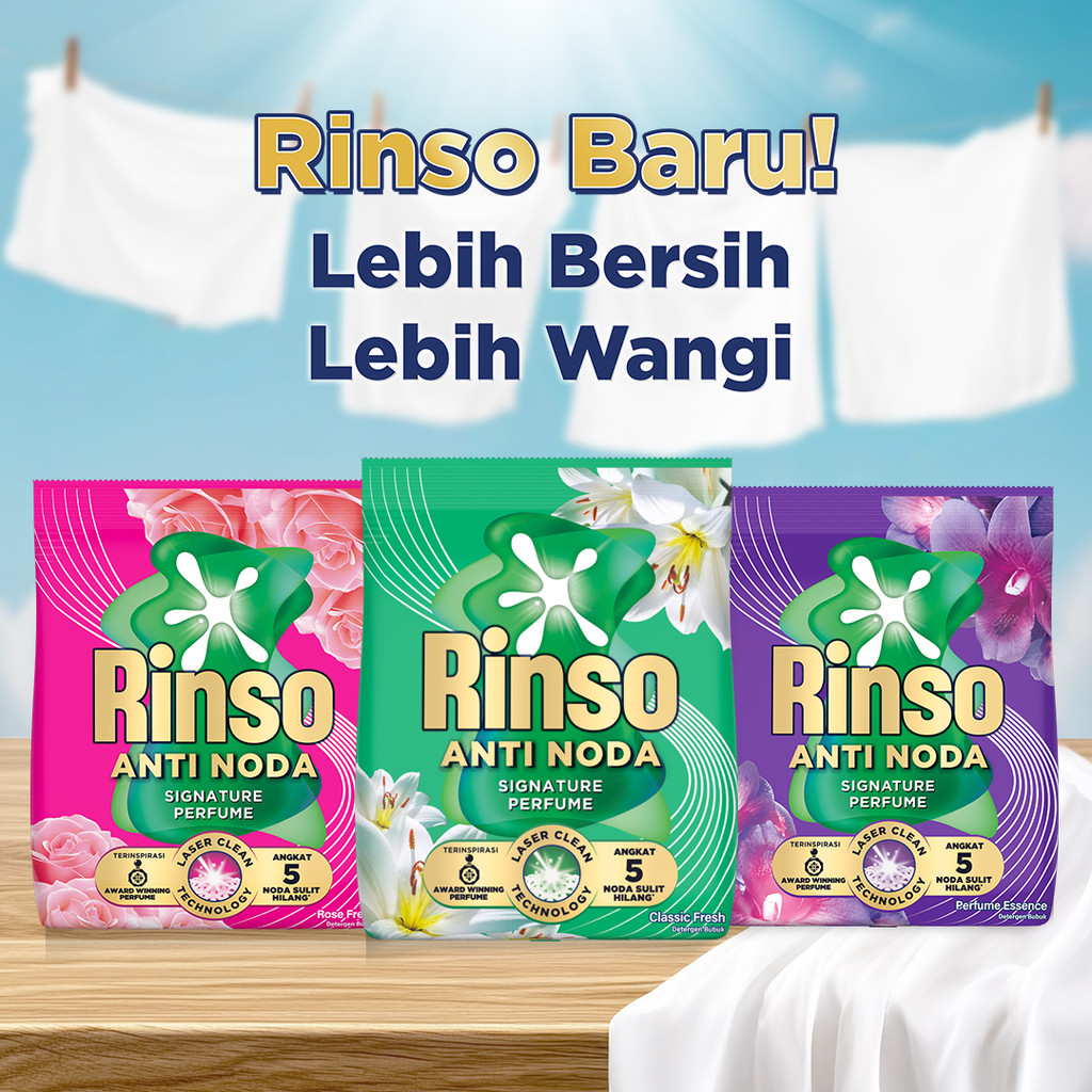 [Lebih Hemat 25%] Rinso Baru Detergen Bubuk Varian Classic Fresh 1440g x2 - Gambar 3