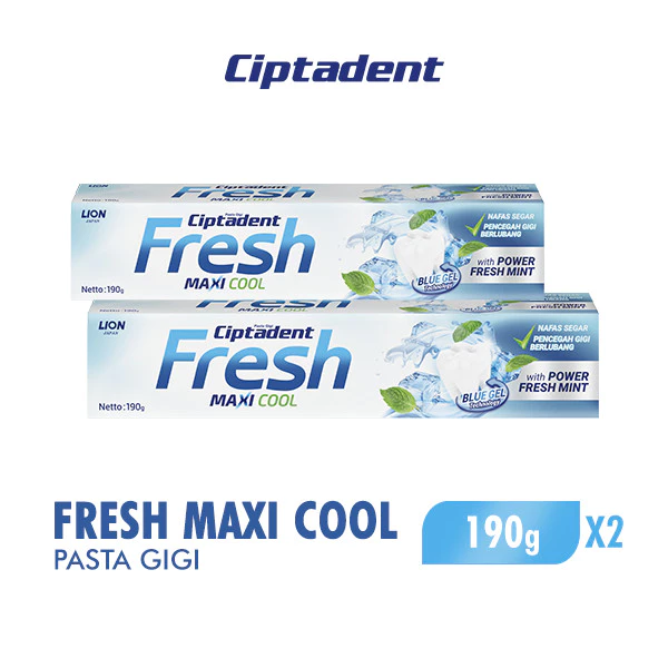 Ciptadent Pasta Gigi Maxi Cool Fresh Tube 190 gr x2