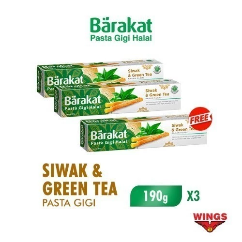 [B2G1] Barakat Pasta Gigi Siwak & Greentea Tube 190gr - Gambar 2