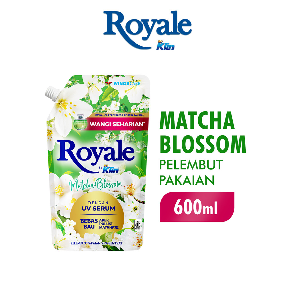Royale Pelembut dan Pewangi Pakaian Matcha Blossom Pouch 600 Ml x3 - Gambar 2