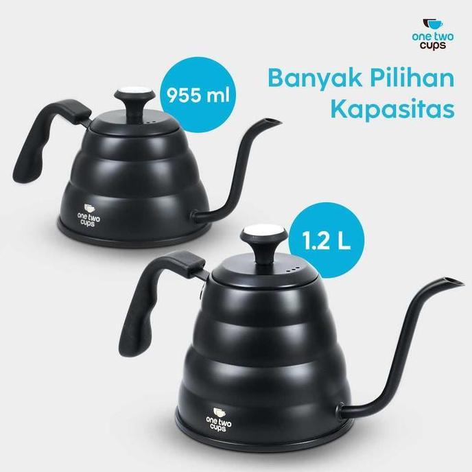Terbaik One Two Cups Teko Kopi Leher Angsa Pour Over Drip Kettle Thermometer Paling keren - Gambar 4