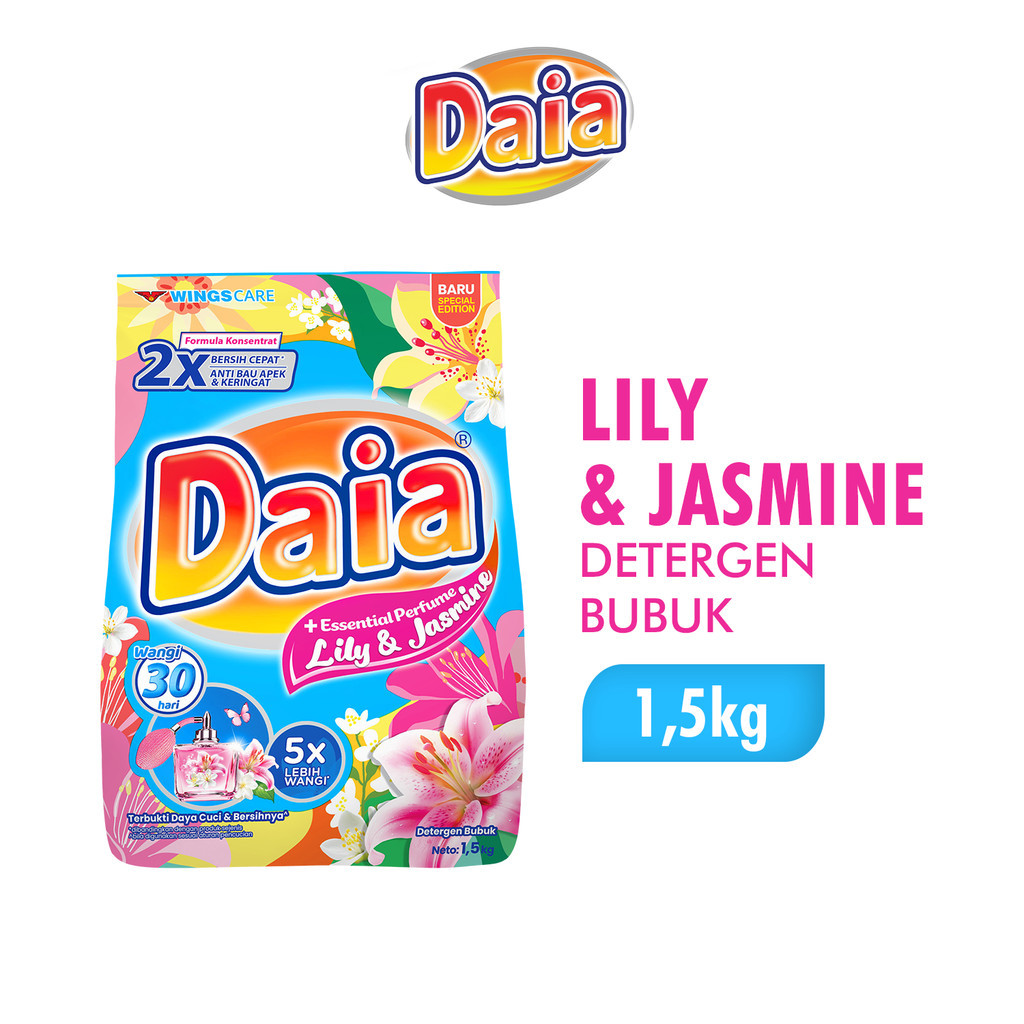 Daia Powder Detergent Lily & Jasmine 1.4 kg x2 - Gambar 2