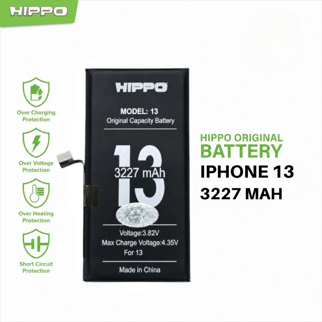 Hippo Baterai IPHONE 13 3227mAh Battery Batere Batrai Batre Original Cell Garansi resmi