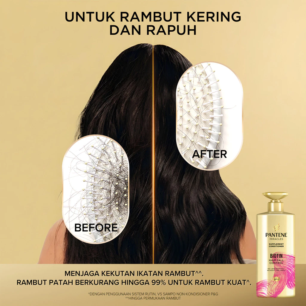[BUNDLE] PANTENE Miracles Kondisioner Biotin Strength 480ml x3 / Conditioner Memperbaiki Rambut Rusak, cocok untuk rambut coloring & bleaching - Gambar 4