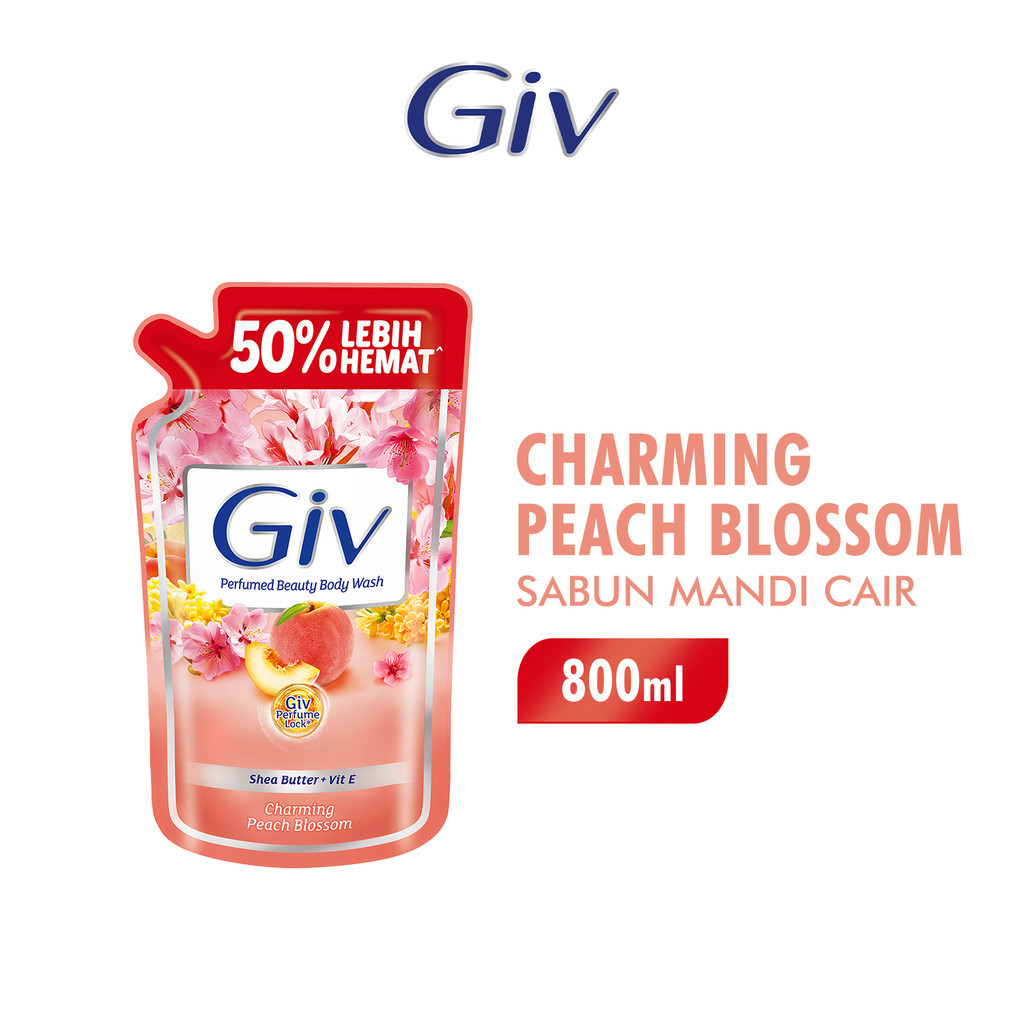 Giv Bodywash Charming Peach Bl Pch 800Ml x5 - Gambar 3