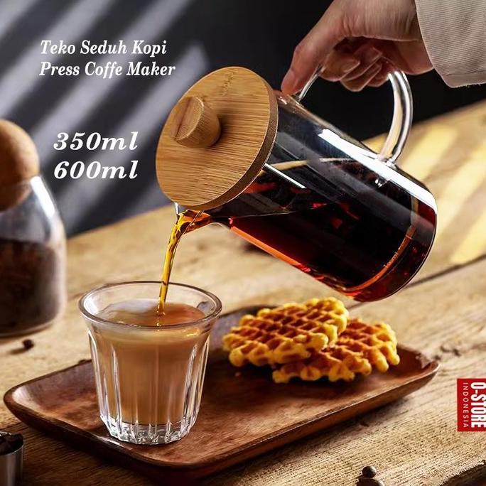Terbaik Teko Seduh Kopi Manual Kaca Press Coffe Maker Pembuat Kopi Manual French Press Teko Kopi Coffe Pot Arezo II Paling keren - Gambar 3