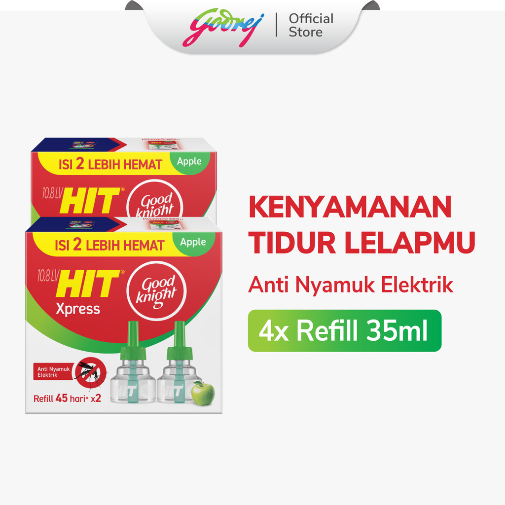 Hit Good Knight Refill Apple Multipack x 2 Refill Obat Nyamuk Elektrik - Bunuh Nyamuk Penyebab Demam Berdarah (DBD)
