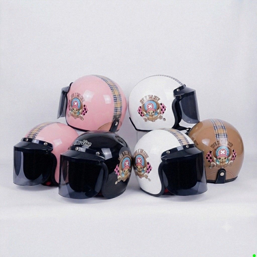 Helm Bogo - Helem Half Face Retro ANAK ONE FEACE KACA DATAR HITAM Vintage Original Klasik SNI