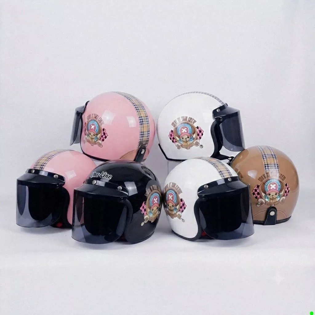 Helm Bogo - Helem Half Face Retro ANAK ONE FEACE KACA DATAR HITAM Vintage Original Klasik SNI