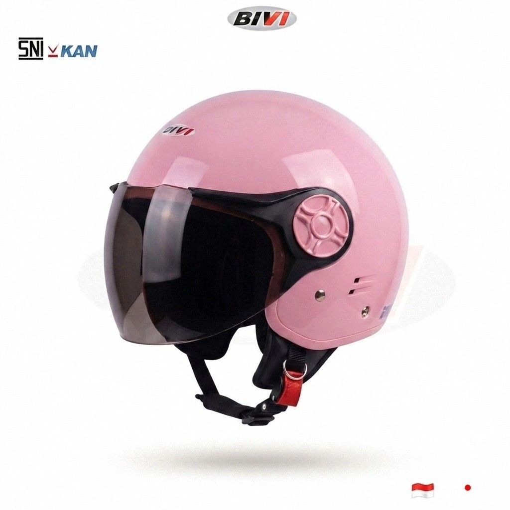 Helm Bogo Retro Bivi HIJAB CEPOL FEDLEY WANITA Helm Motor Half SNI Kaca Pilot Aesthetic Motif Vintage