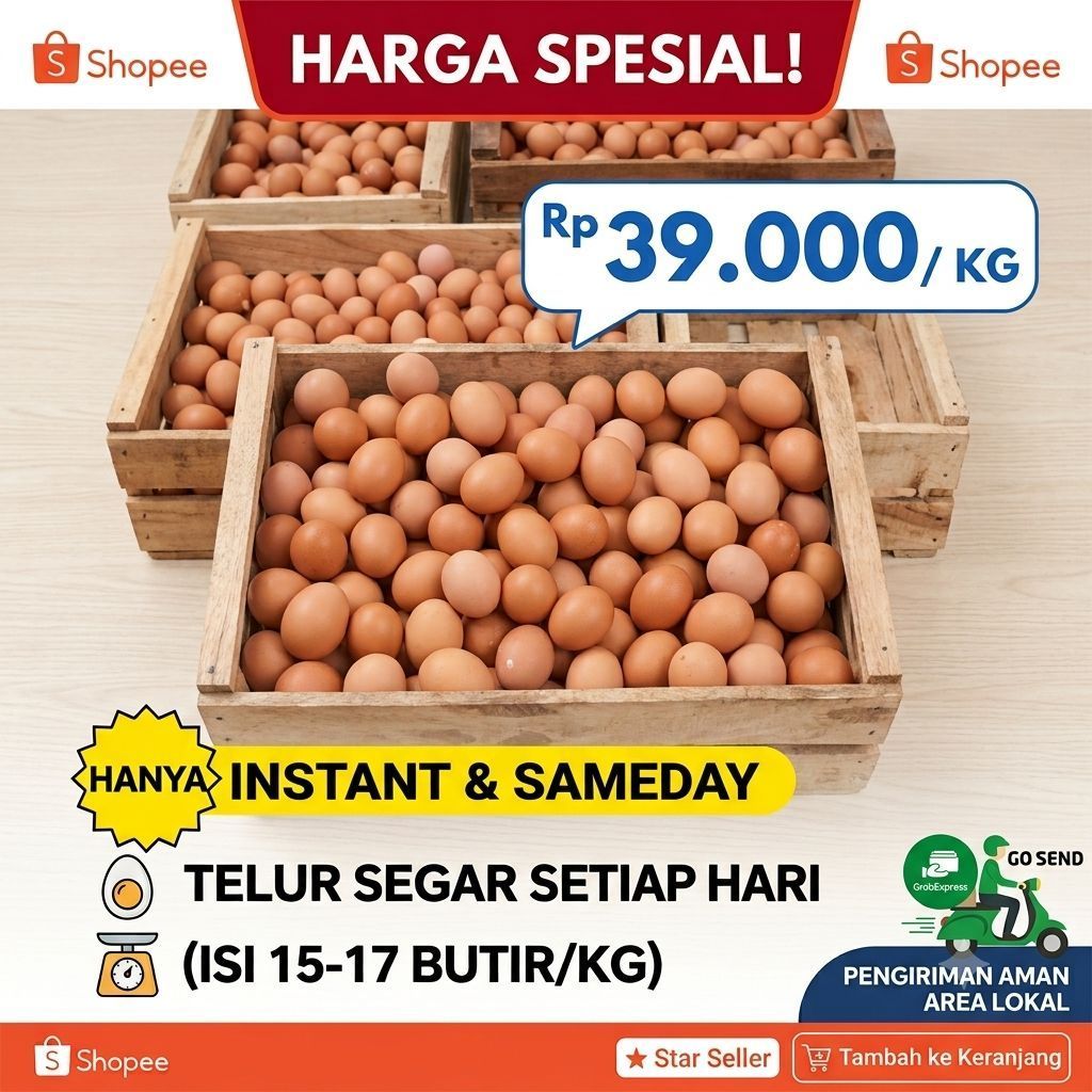 Telur Ayam Super 1kg - Segar, Bersih, dan Berkualitas Tinggi