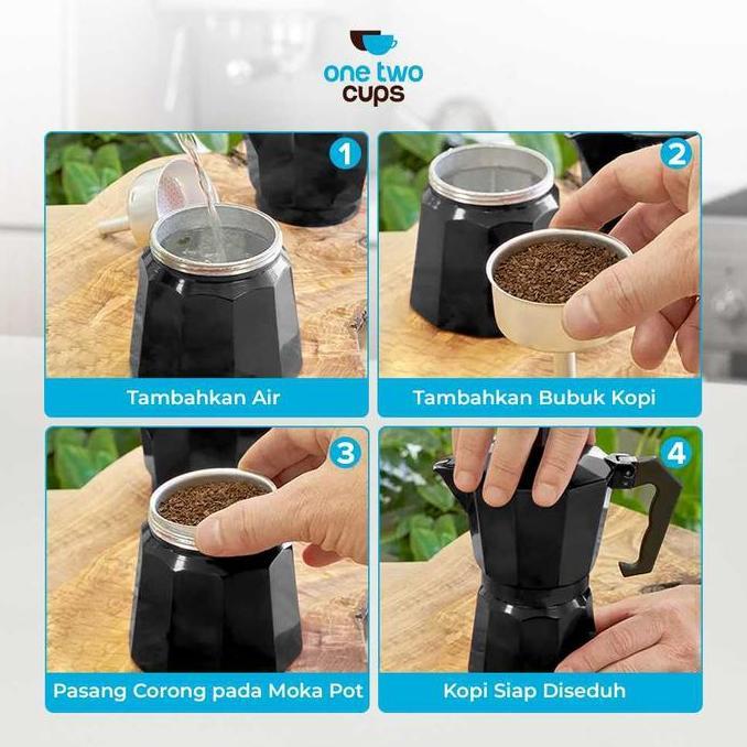 Terbaik Mokapot Aluminum 1 2 3 6 9 12 Teko Pembuat Kopi Espresso Instan on Stove 50ml 100ml 150ml 300ml 450ml 600ml Paling keren